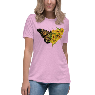 Damen Relaxed T-Shirt "Sunflower Leopard Butterfly"