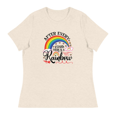 "Nach jedem Sturm ist ein Regenbogen" Frauen-T-Shirt mit V-Ausschnitt