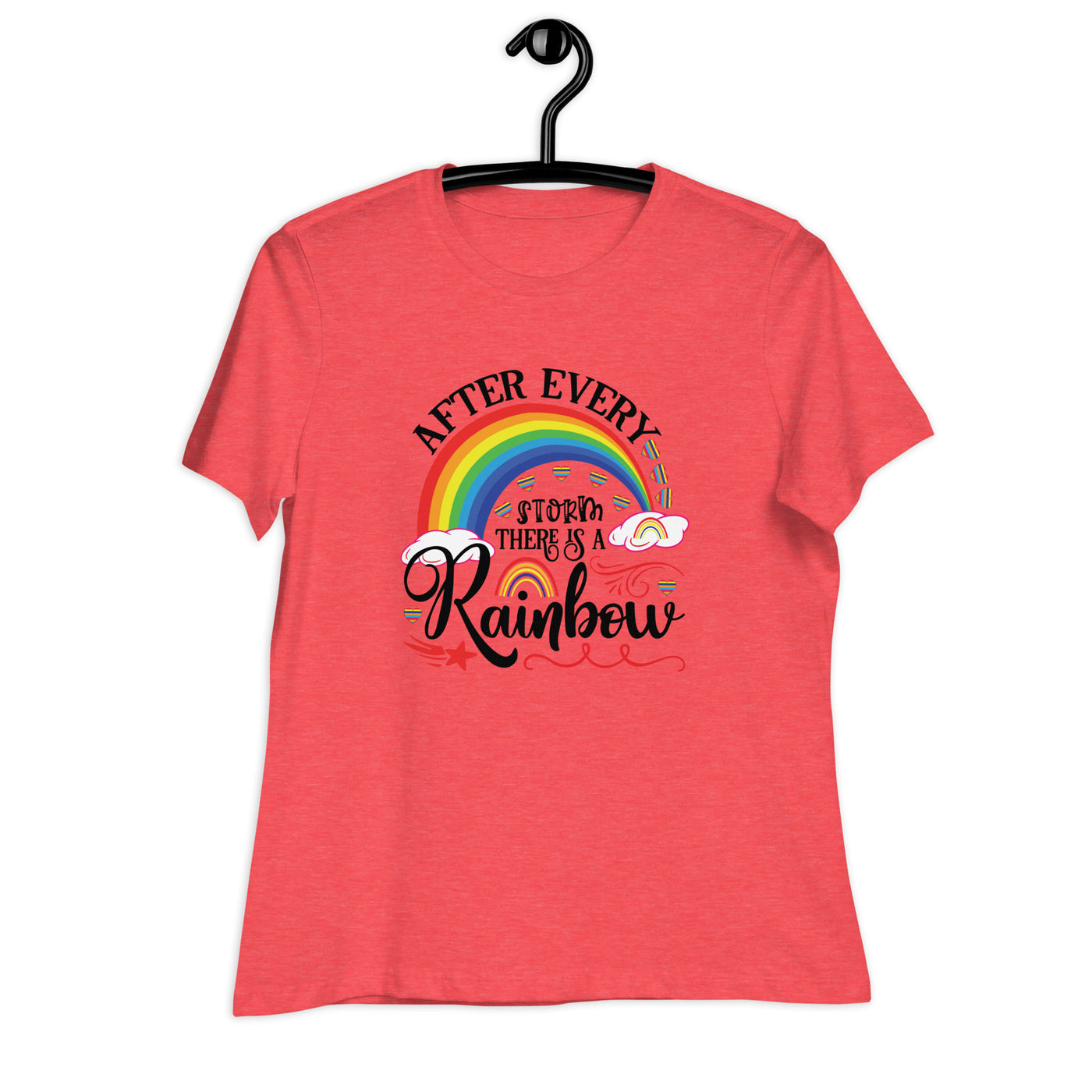 "Nach jedem Sturm ist ein Regenbogen" Frauen-T-Shirt mit V-Ausschnitt