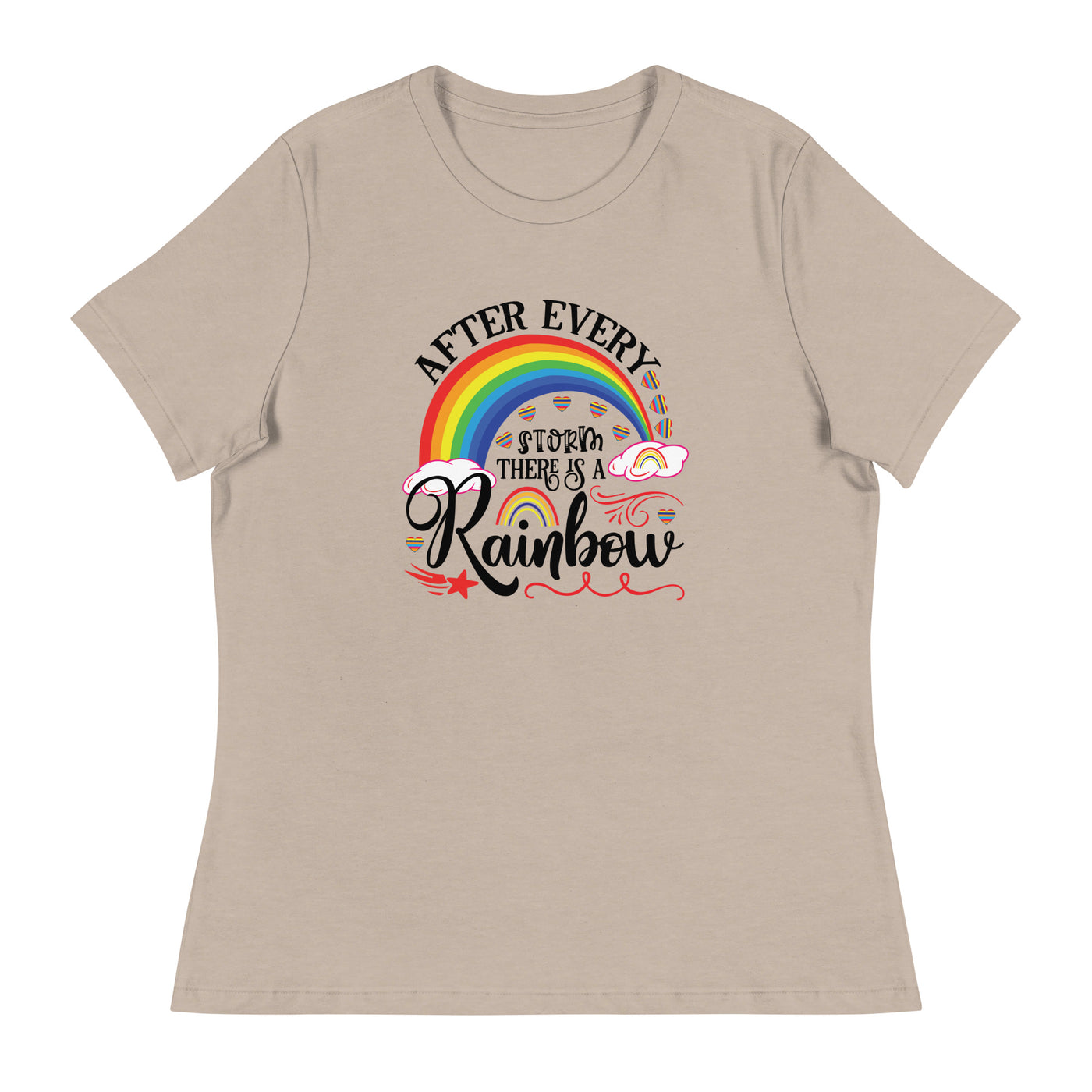 "Nach jedem Sturm ist ein Regenbogen" Frauen-T-Shirt mit V-Ausschnitt