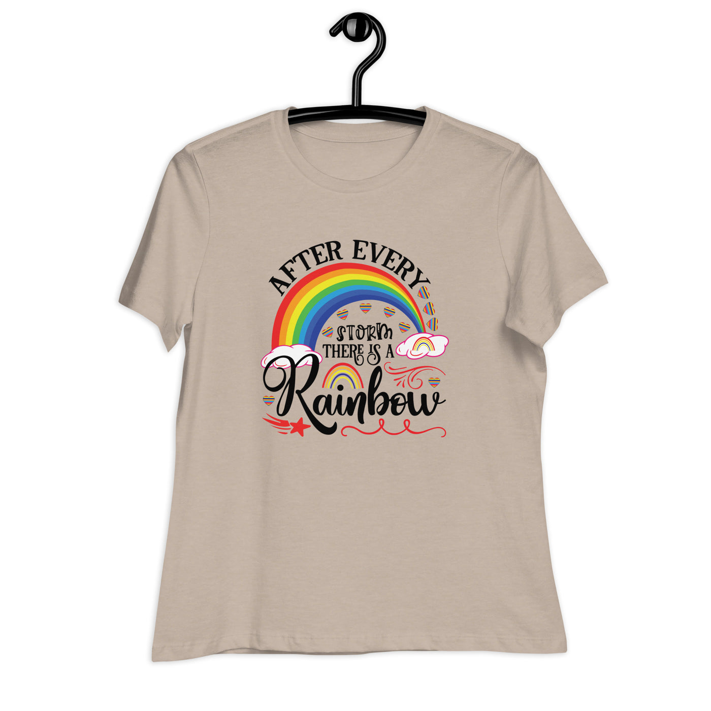 "Nach jedem Sturm ist ein Regenbogen" Frauen-T-Shirt mit V-Ausschnitt