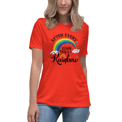 "Nach jedem Sturm ist ein Regenbogen" Frauen-T-Shirt mit V-Ausschnitt